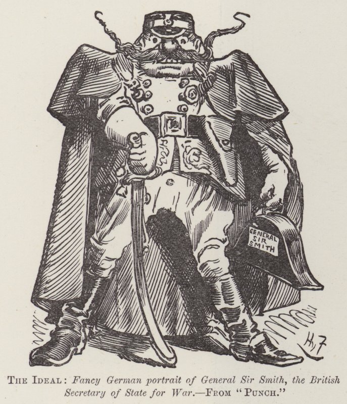 Ideální, luxusní německý portrét generála Sira Smithe, britského ministra zahraničí pro válku od Harry Furniss