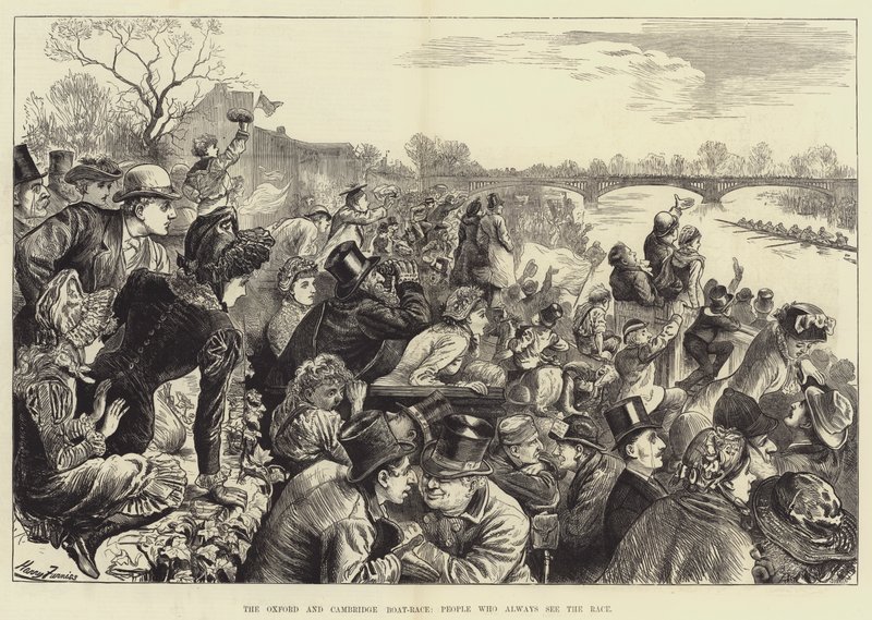 Oxford a Cambridge Boat-Race, lidé, kteří vždy vidí závod od Harry Furniss