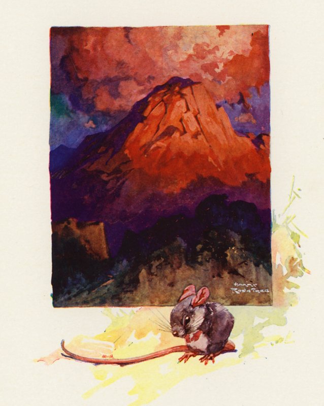 Stoupající hora (barevná lito) od Harry Rountree