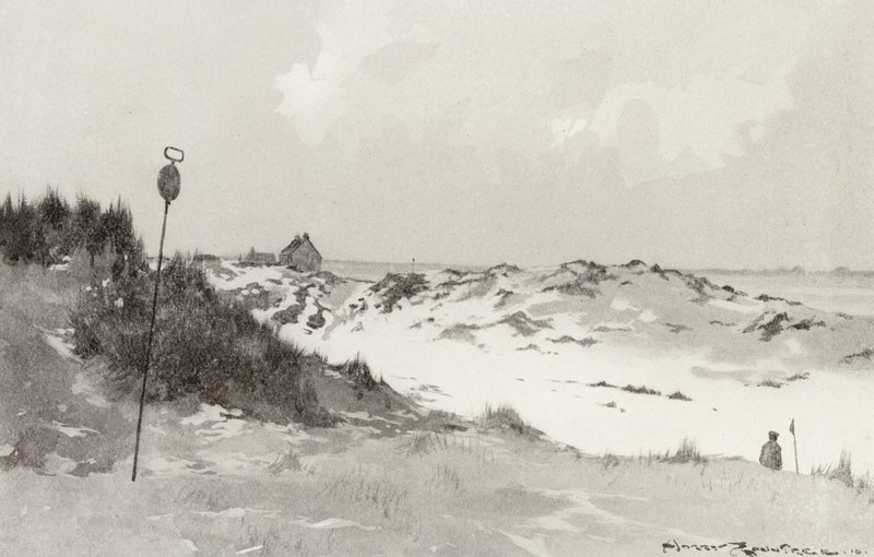 Golfová hřiště: Hunstanton, pod sněhem (litografie) od Harry (1878 1950) Rountree