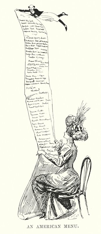 Americké menu (litografie) od Harry (after) Furniss