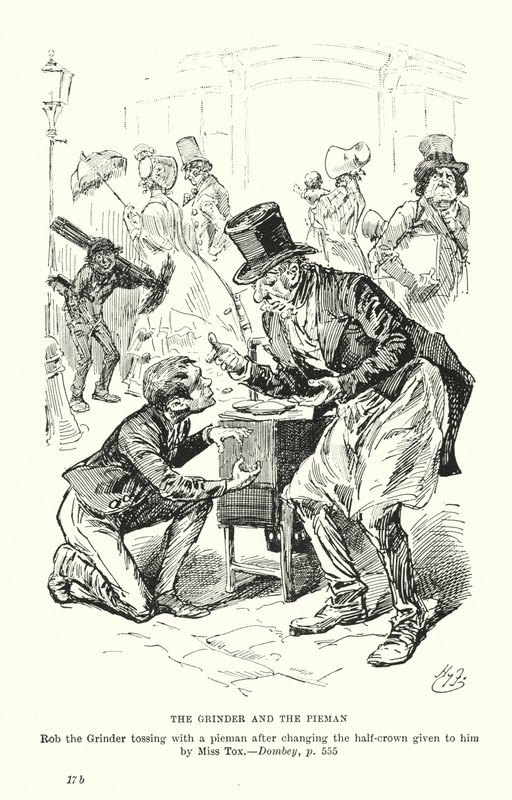 Ilustrace k románu Dombey a syn Charlese Dickense (litografie) od Harry (after) Furniss