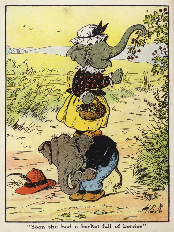"Brzy měla košík plný bobulí" (barva litho) od Harry B Neilson