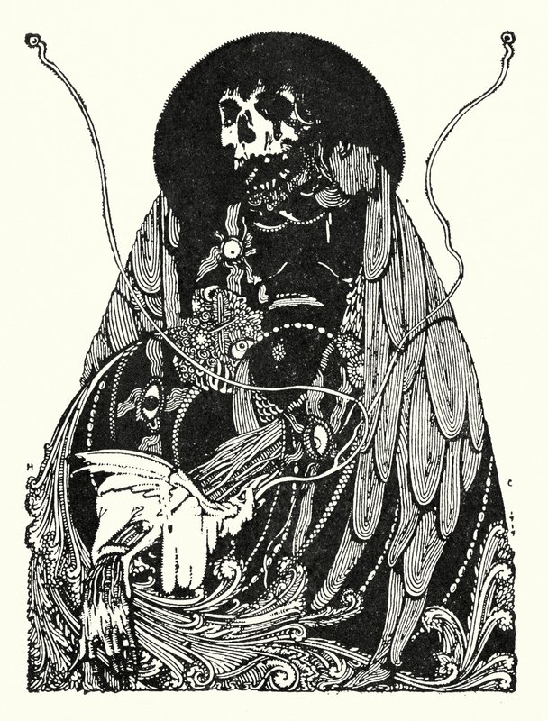 Edgar Allan Poe: Závěrečný kus (litografie) od Harry Clarke