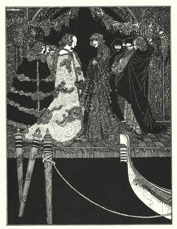 Edgar Allan Poe: Zadání (litografie) od Harry Clarke