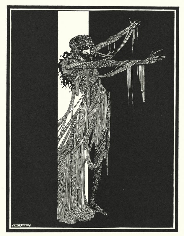 Edgar Allan Poe: Pád domu Usherů (litografie) od Harry Clarke