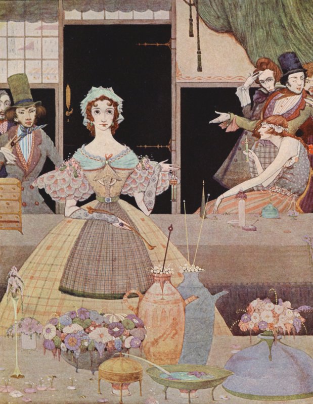 Edgar Allan Poe: Záhada Marie Rogetové (barevná litografie) od Harry Clarke