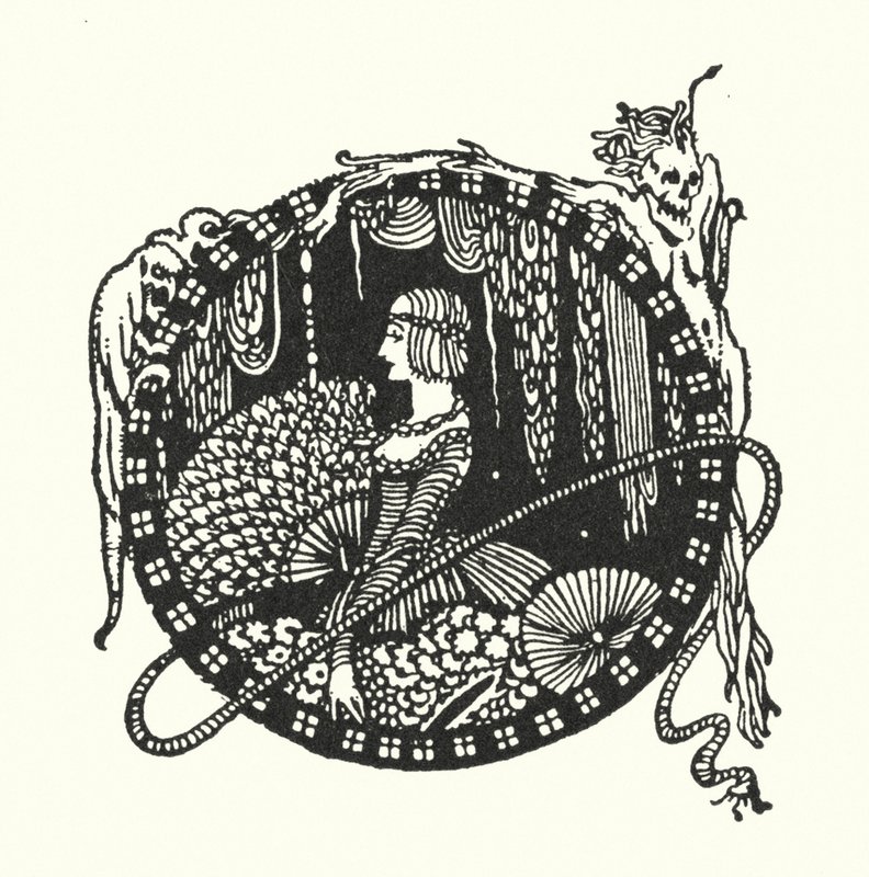 Edgar Allan Poe: Brýle (litografie) od Harry Clarke