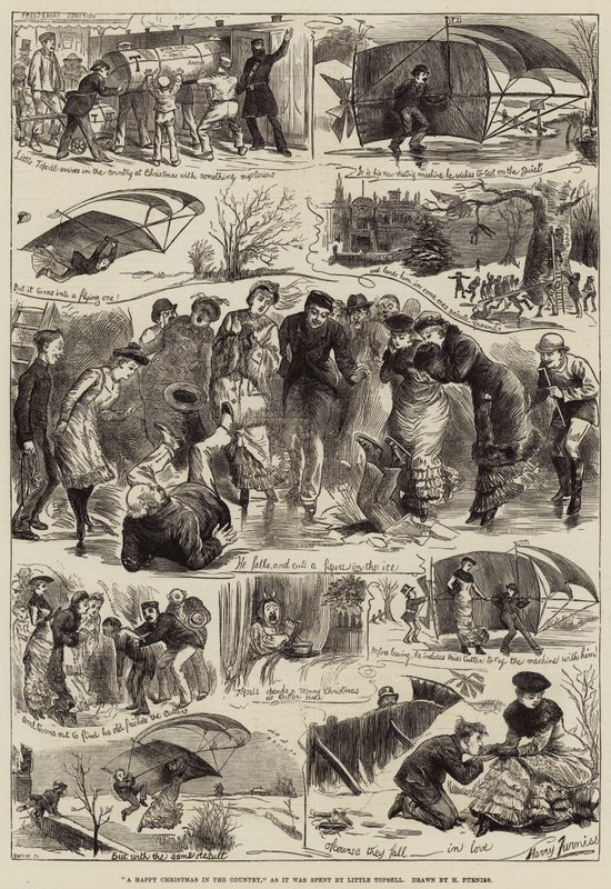 Veselé Vánoce na venkově, jak je strávil Little Topsell od Harry Furniss