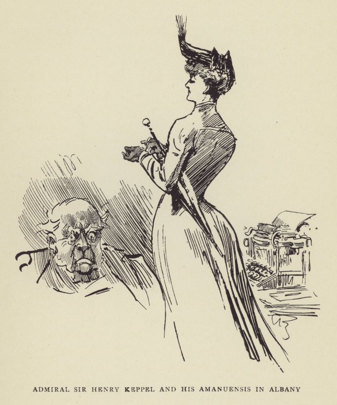 Admirál sir Henry Keppel a jeho amanuensis v Albany od Harry Furniss