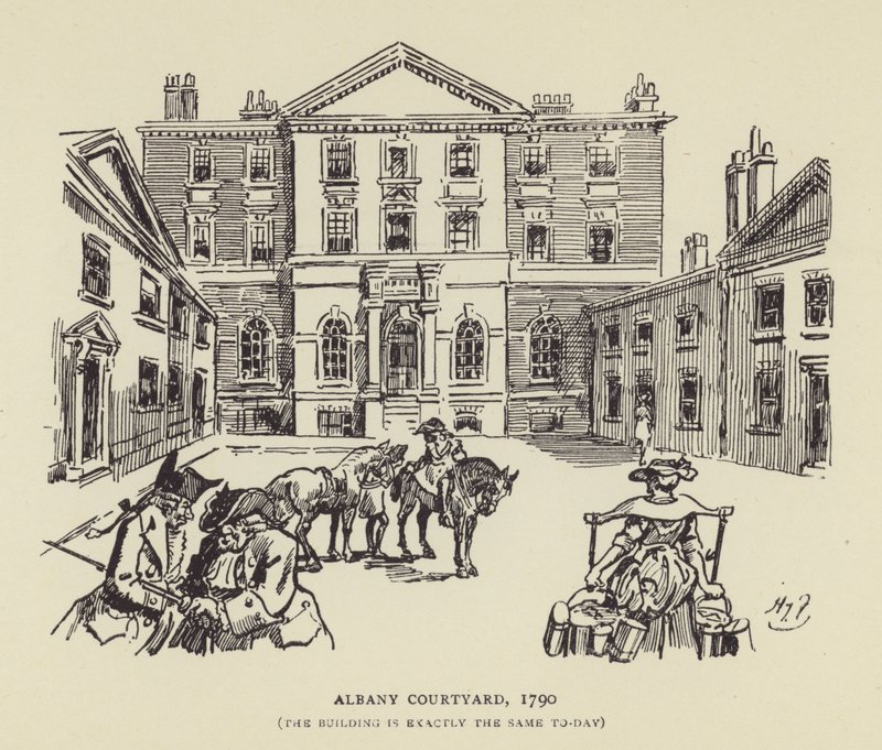 Albany Courtyard, 1790, Budova je dnes úplně stejná od Harry Furniss