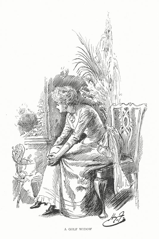 Golf: Golfová vdova (litho) od Harry Furniss