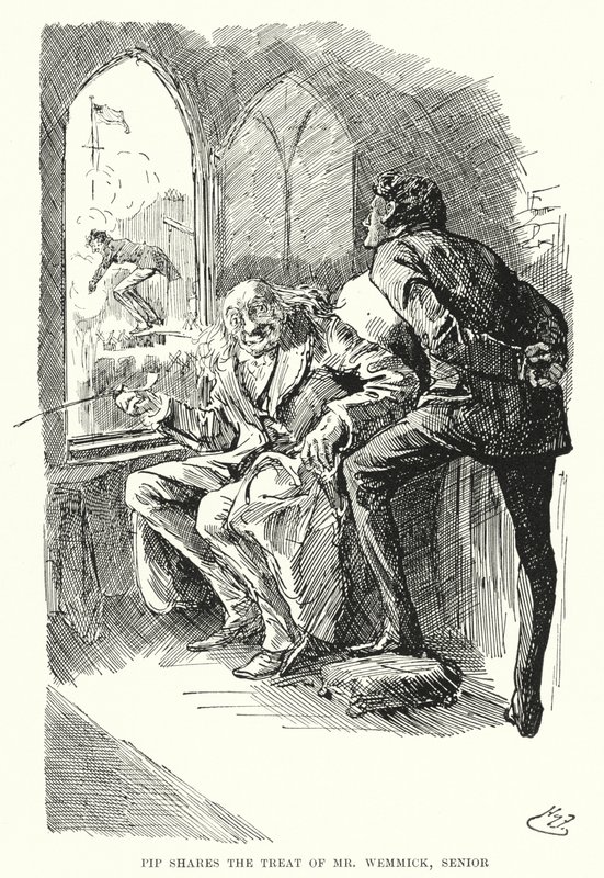 Ilustrace pro Velká očekávání od Charlese Dickense (litho) od Harry Furniss