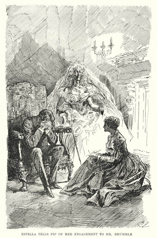 Ilustrace pro Velká očekávání od Charlese Dickense (litho) od Harry Furniss