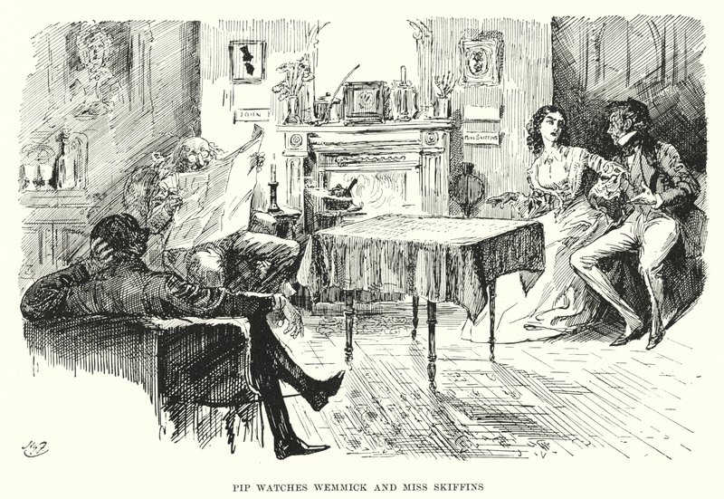 Ilustrace pro Velká očekávání od Charlese Dickense (litho) od Harry Furniss