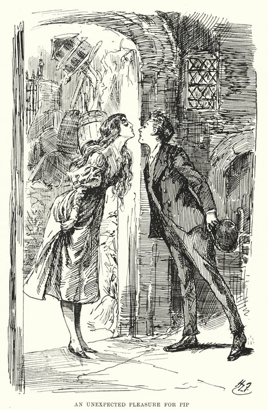 Ilustrace pro Velká očekávání od Charlese Dickense (litho) od Harry Furniss