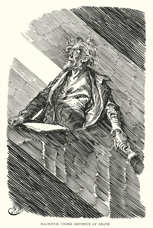 Ilustrace pro Velká očekávání od Charlese Dickense (litho) od Harry Furniss
