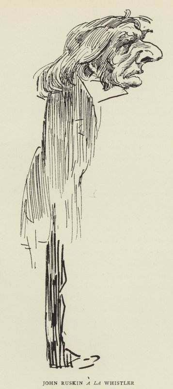 John Ruskin a la Whistler od Harry Furniss