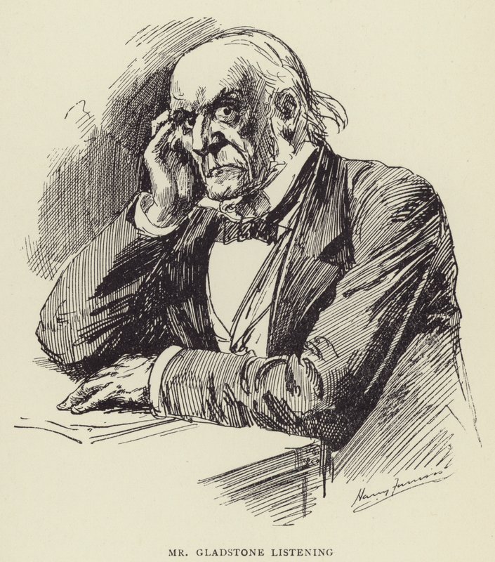 Pan Gladstone naslouchá od Harry Furniss