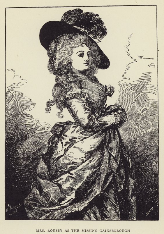 Paní Rousby jako chybějící Gainsborough od Harry Furniss