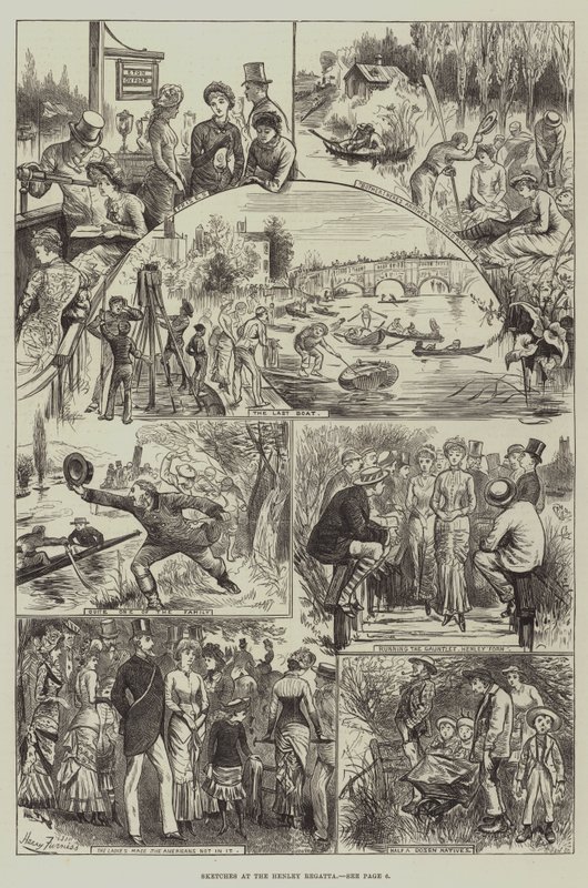 Skici na regatě v Henley od Harry Furniss