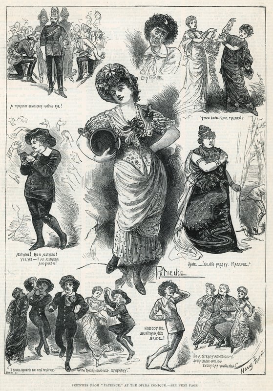Sketches from Patience at the Opera Comique (rytina) od Harry Furniss