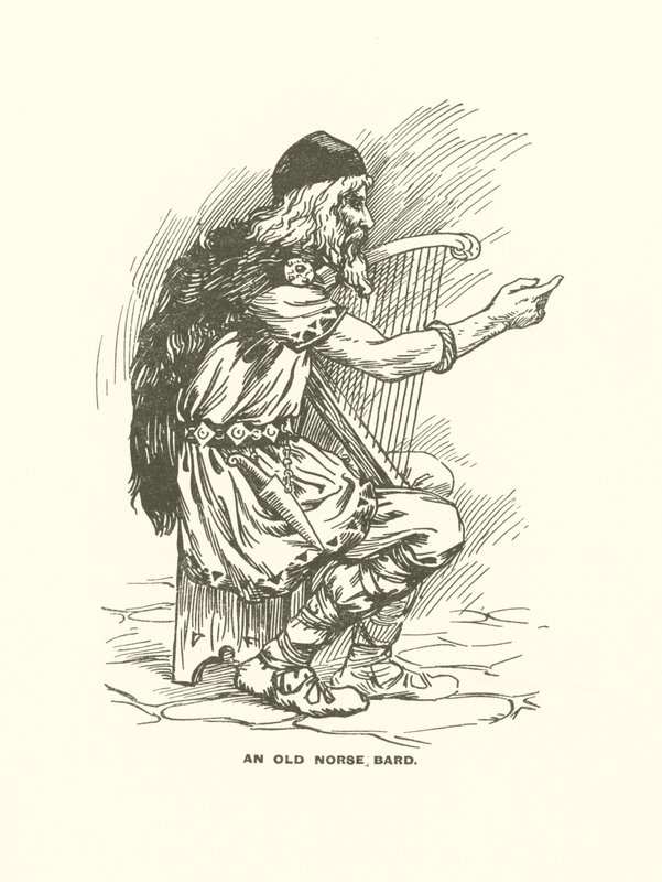 Staroseverský bard (rytina) od Harry George Theaker