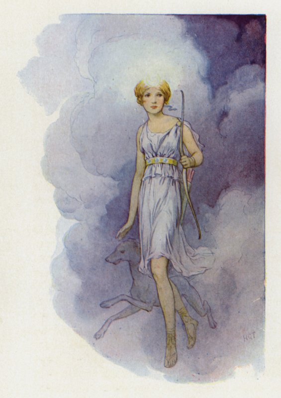 Jmenovala se Diana (barevná litografie) od Harry George Theaker