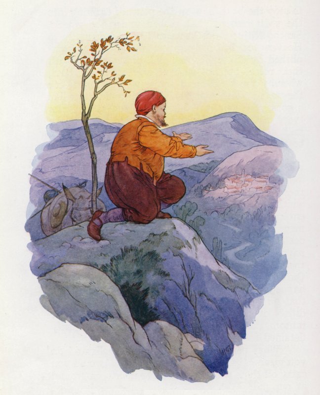 Ilustrace k Donu Quijotovi (barevná litografie) od Harry George Theaker