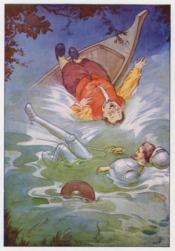 Ilustrace k Donu Quijotovi (barevná litografie) od Harry George Theaker
