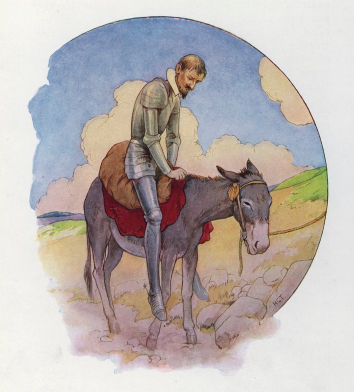 Ilustrace k Donu Quijotovi (barevná litografie) od Harry George Theaker