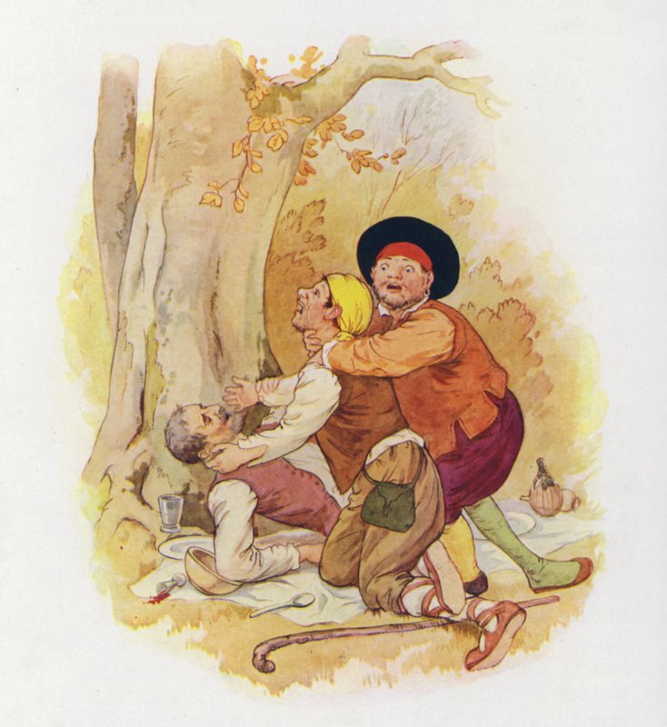 Ilustrace k Donu Quijotovi (barevná litografie) od Harry George Theaker