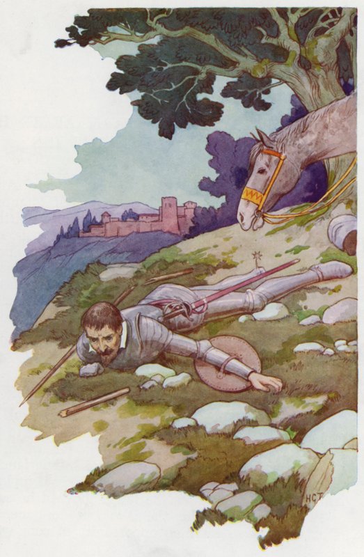 Ilustrace k Donu Quijotovi (barevná litografie) od Harry George Theaker