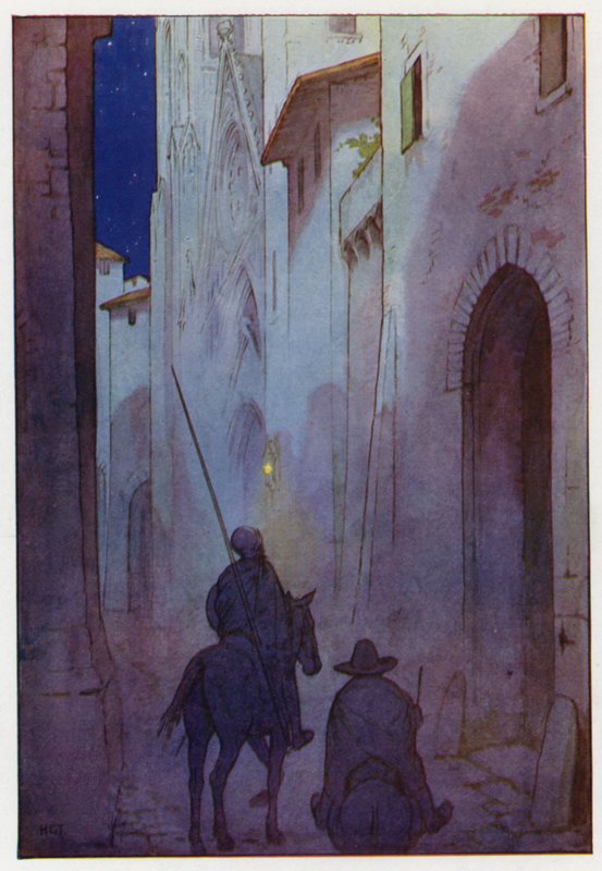 Ilustrace k Donu Quijotovi (barevná litografie) od Harry George Theaker