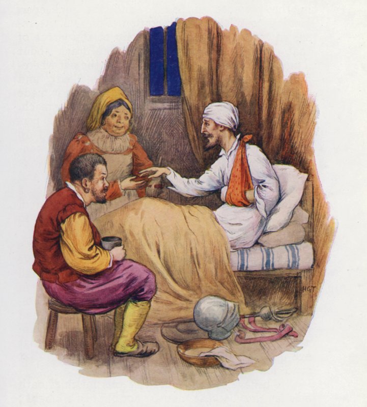 Ilustrace k Donu Quijotovi (barevná litografie) od Harry George Theaker