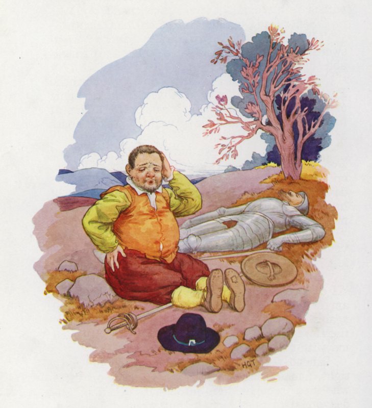 Ilustrace k Donu Quijotovi (barevná litografie) od Harry George Theaker
