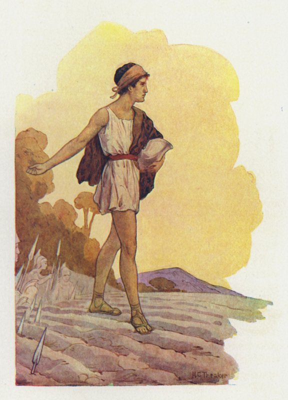 Jáson zasel dračí zuby (barevná litografie) od Harry George Theaker