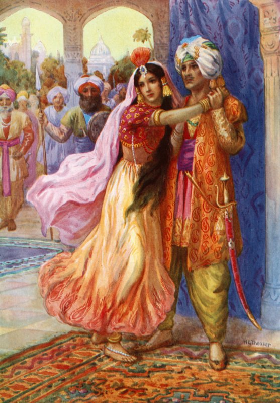 "Let me Share Thine Exile" (barevná litografie) od Harry George Theaker