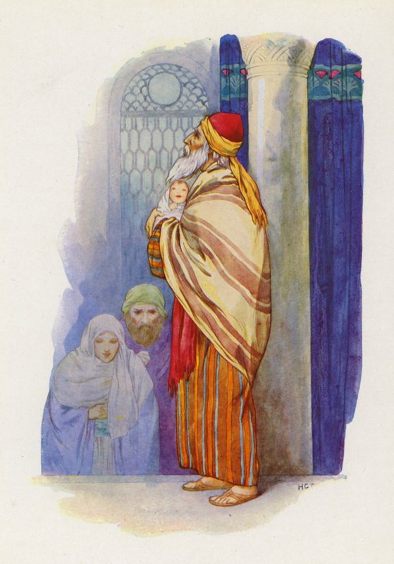 "Pane, nech nyní svého služebníka odejít v pokoji" (barevná litografie) od Harry George Theaker