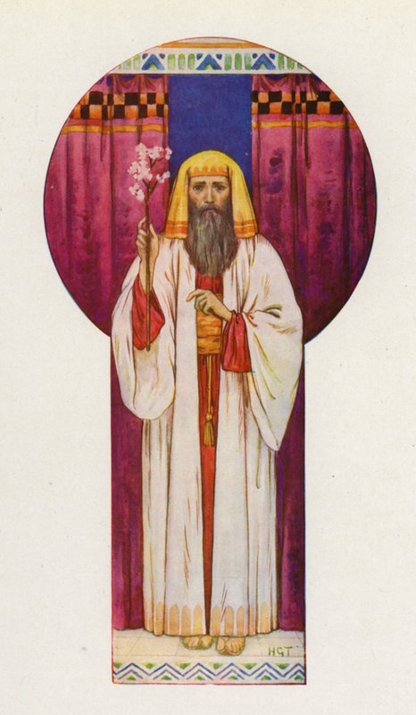 Mojžíš držel hůlky (barevná litografie) od Harry George Theaker