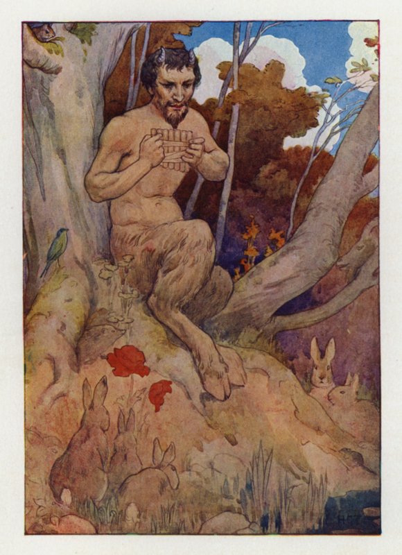 Pánev (barevná litografie) od Harry George Theaker