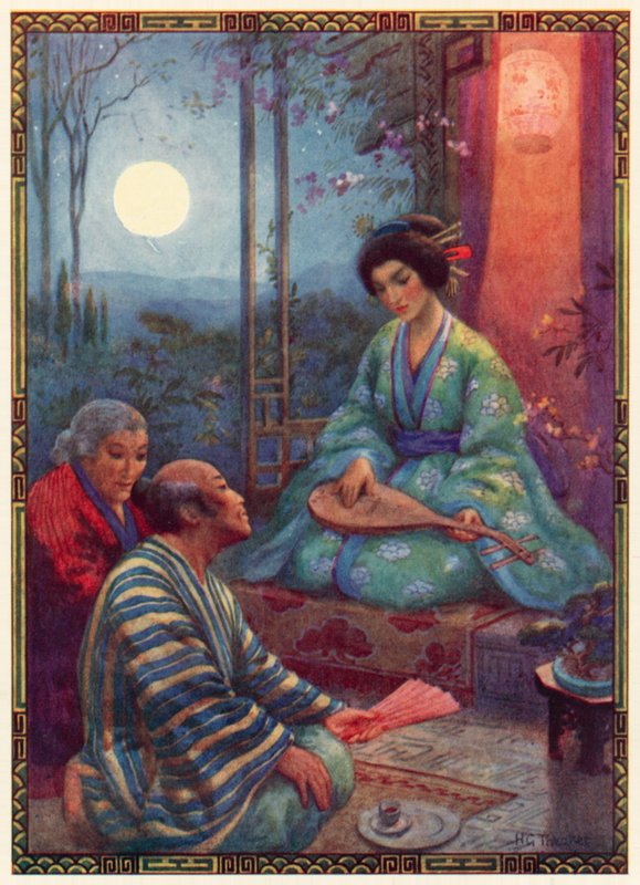 Princezna Splendour of the Feathery Bamboo (barevná litografie) od Harry George Theaker