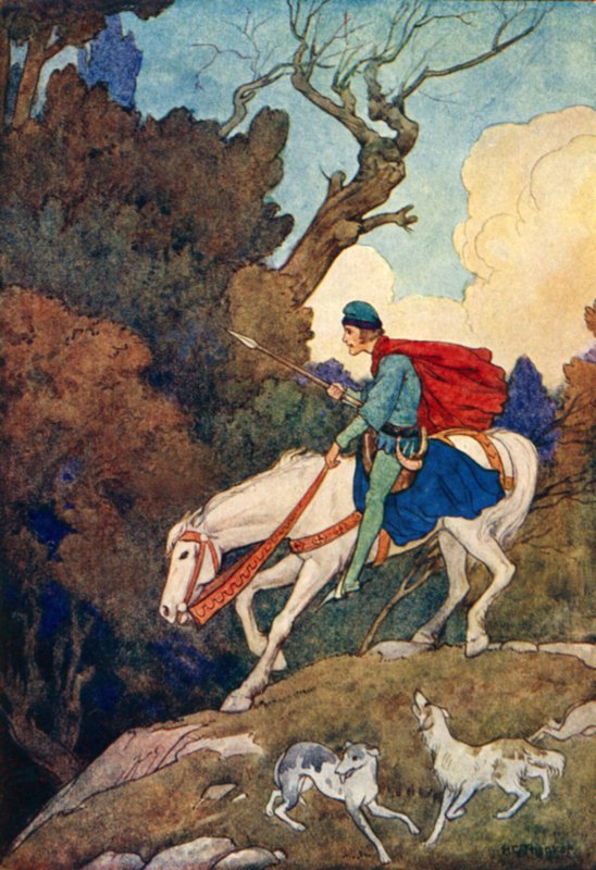 Začarovaný les (barevná litografie) od Harry George Theaker