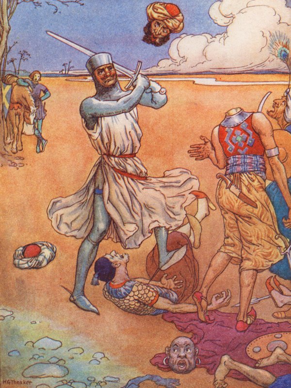 Ingoldsbyho pokání, legenda o Palestině Westkent (barevná litografie) od Harry George Theaker