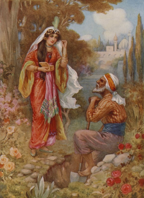 Princezna a perly (barevná litografie) od Harry George Theaker