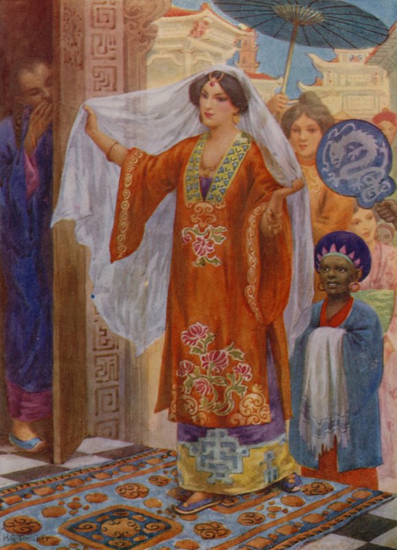 Princezna na cestě do Bathu (barevná litografie) od Harry George Theaker