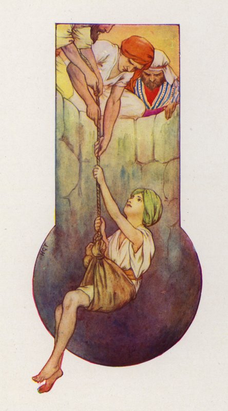 Bratři vytáhli Josefa z jámy (barevná litografie) od Harry George Theaker