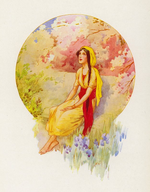 Dcera Jairova (barevná litografie) od Harry George Theaker