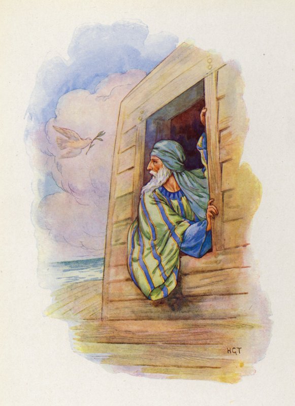 Holubice se vrátila s olivovým listem v zobáku (barevná litografie). od Harry George Theaker