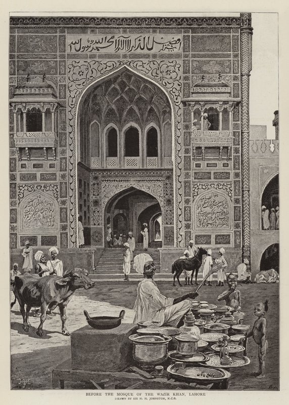 Před mešitou Wazir Khan, Lahore od Harry Hamilton Johnston